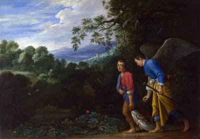 Tobias und der Erzengel Raphael kehren mit dem Fisch zurück von After Adam Elsheimer